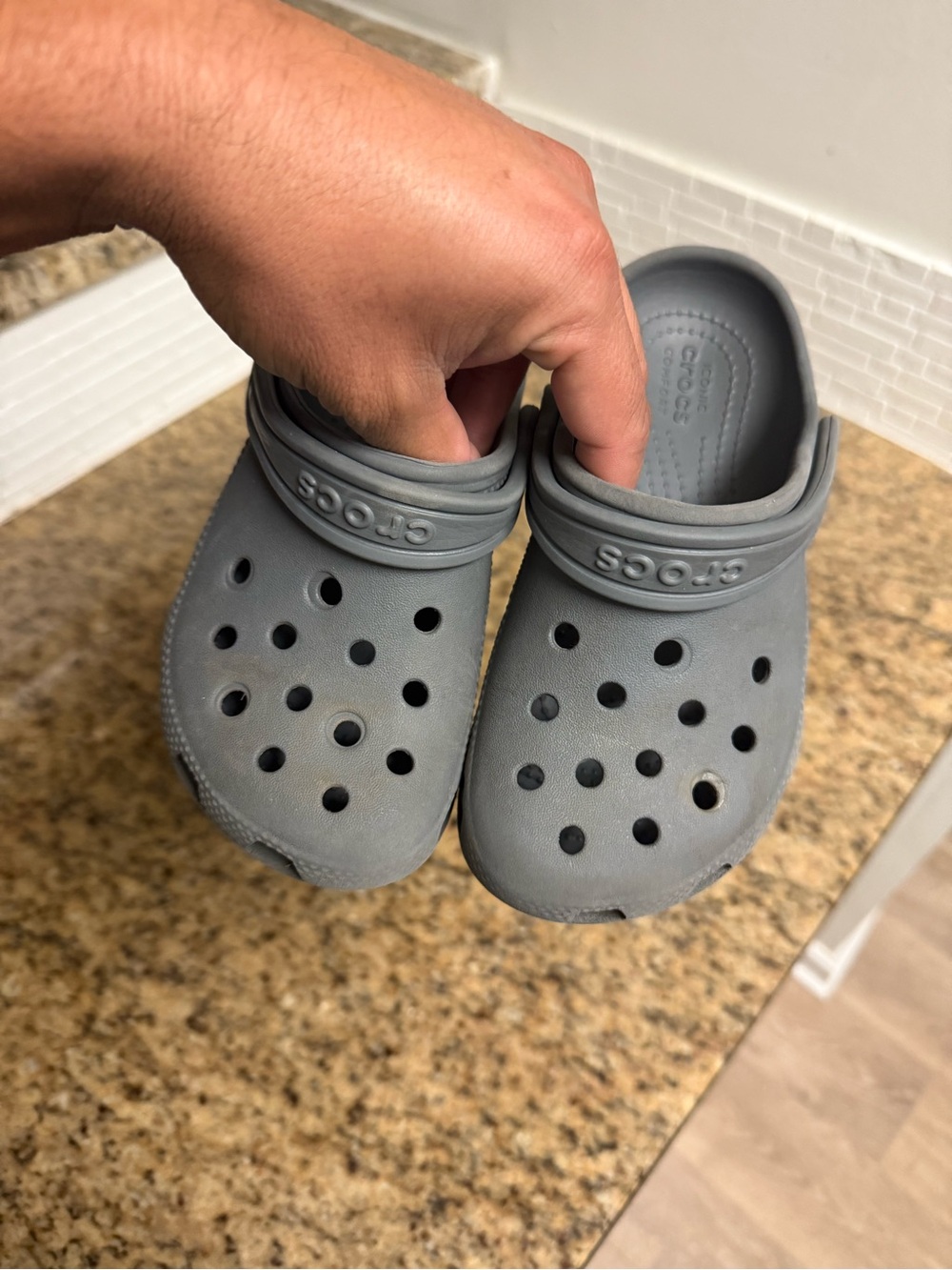 Crocs Classic Slip-On Clogs  Gray PS Preschool Size 12C Used